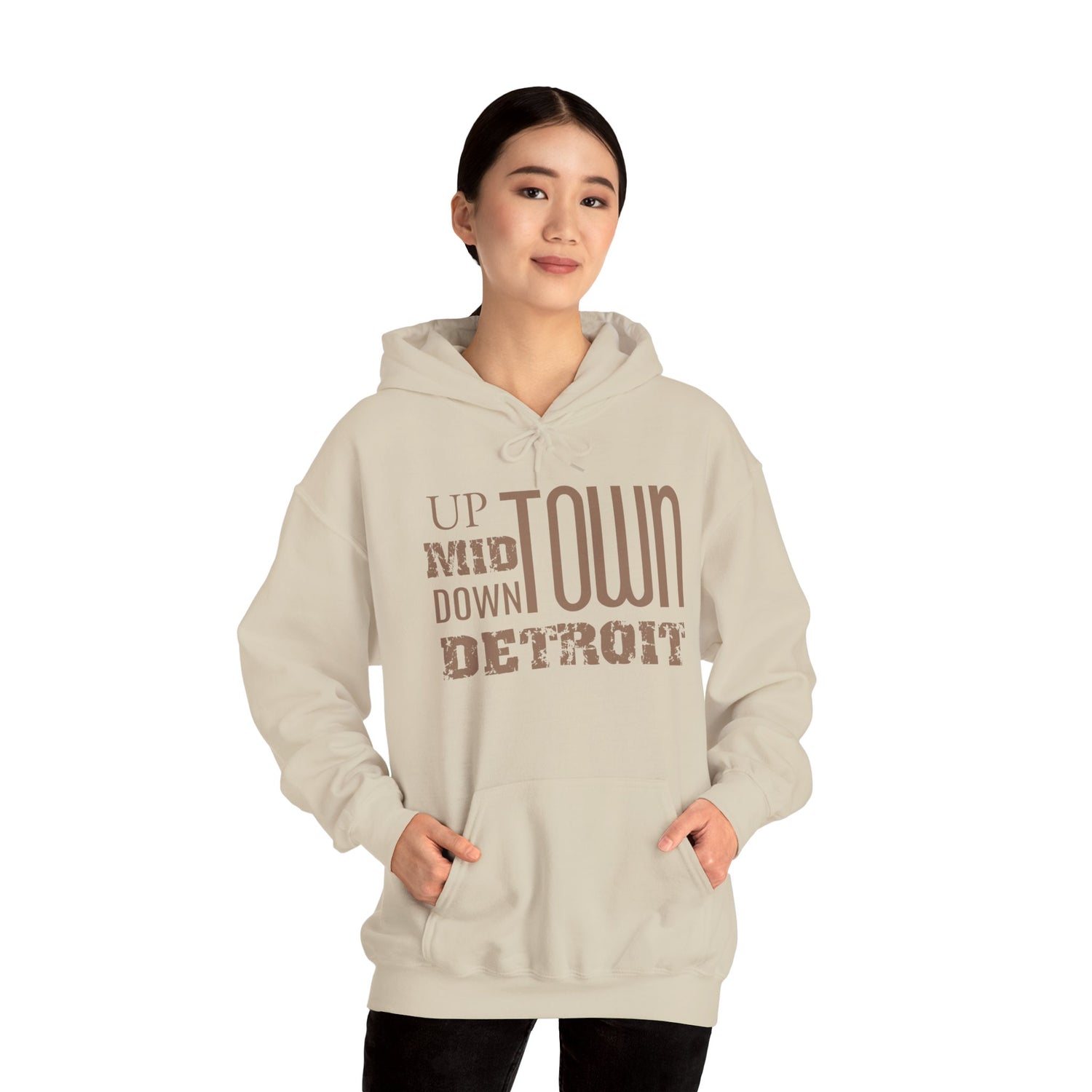 Up, Mid, Downtown Detroit Hoodie - Multicolor Print - Tonyalicious Tees