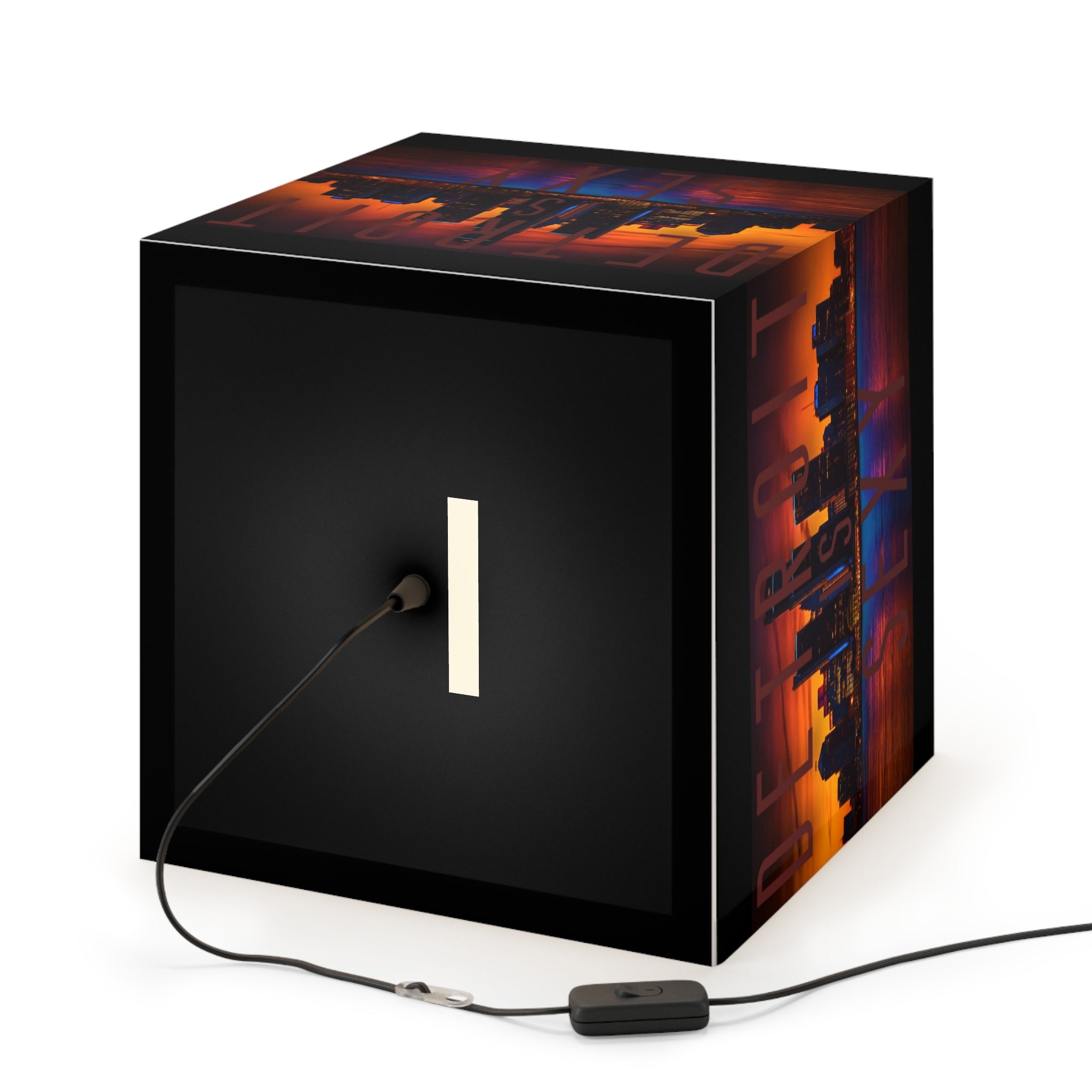 Detroit Skyline Cityscape Cube Lamp - Tonyalicious Tees