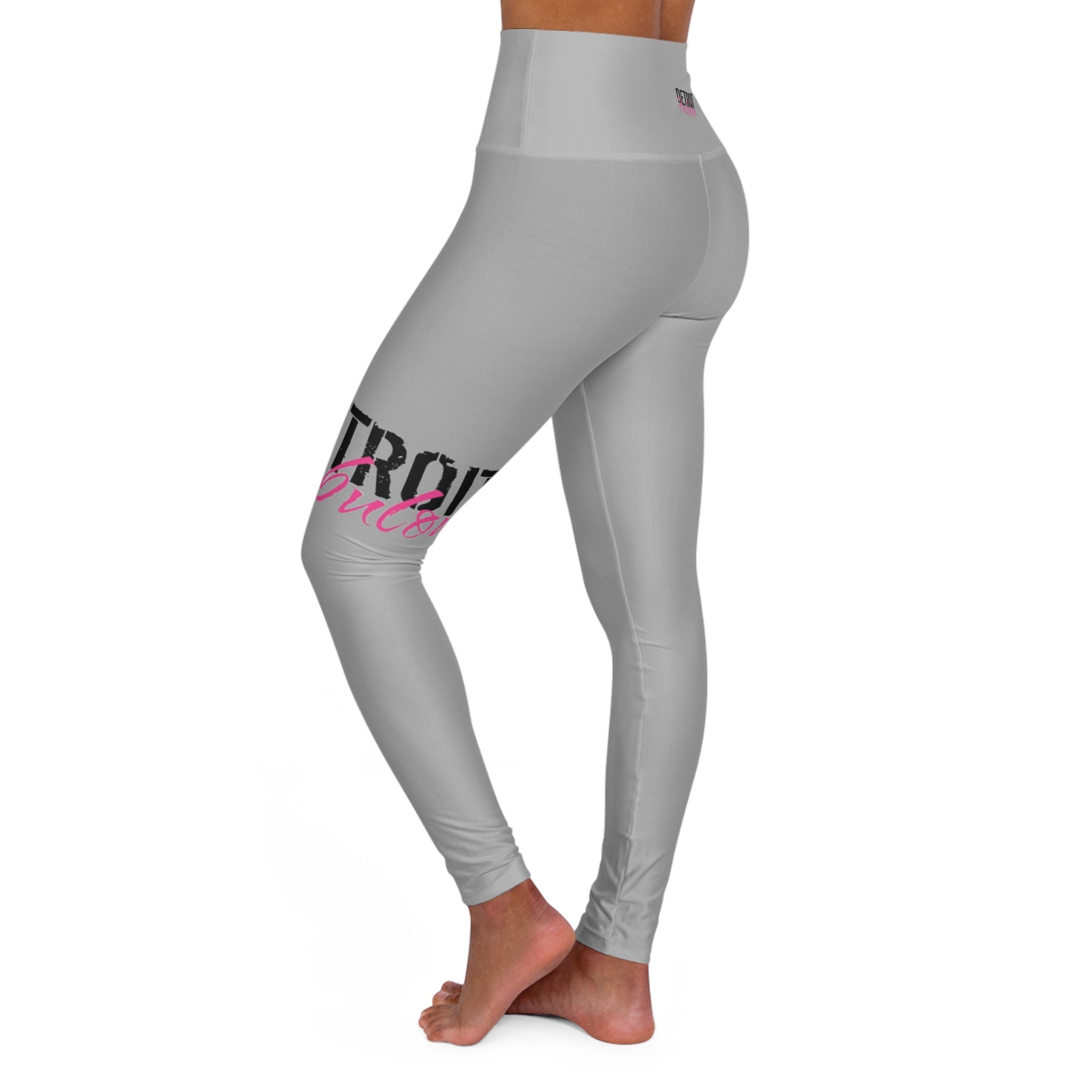 Detroit Fabulous Gray High-Waisted Yoga Leggings - Tonyalicious Tees
