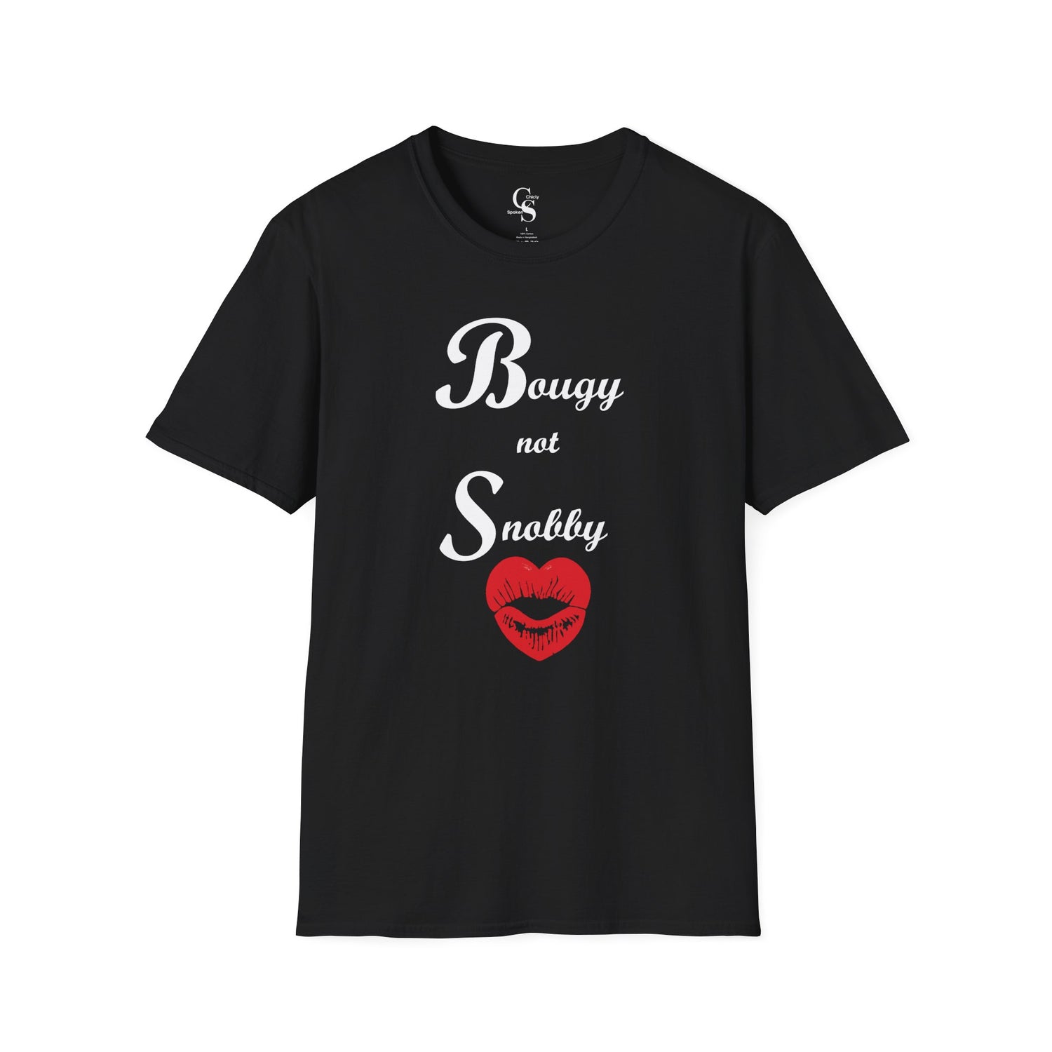 Bougy Not Snobby Tee - White Print - Tonyalicious Tees