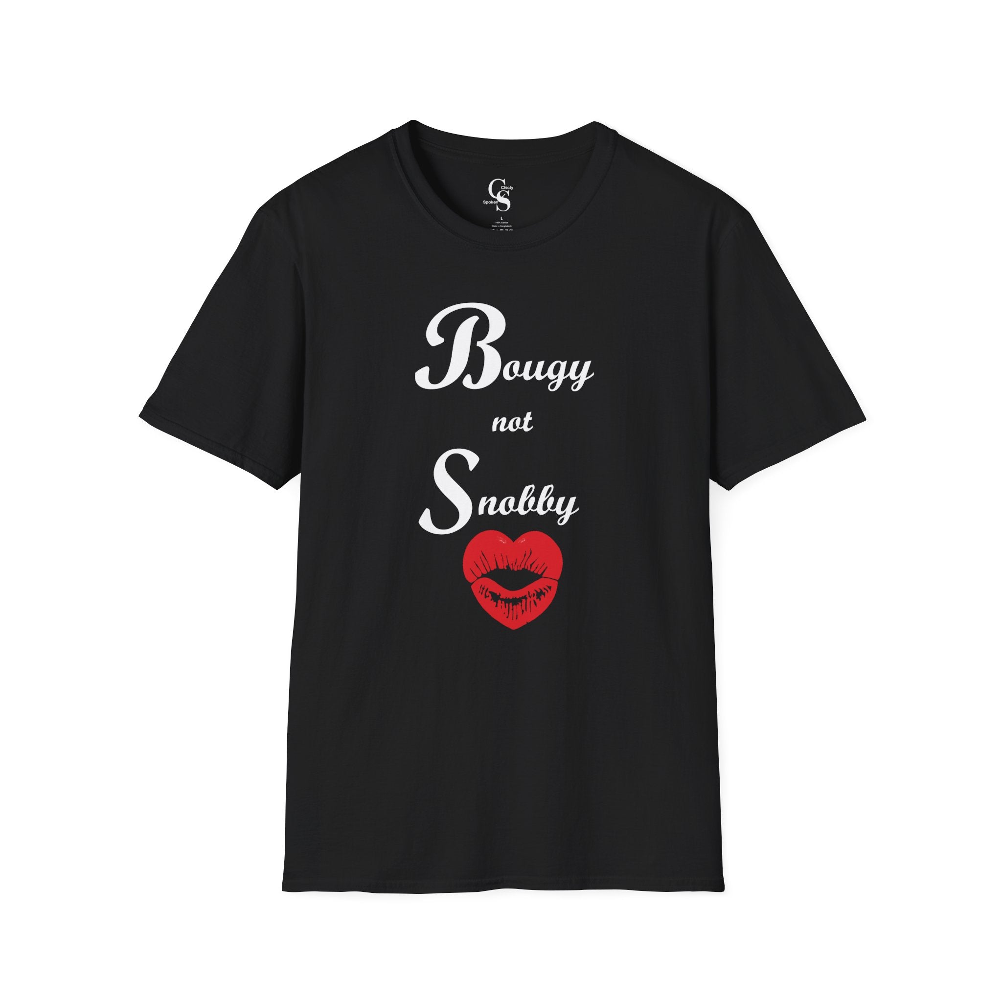 Bougy Not Snobby Tee - White Print - Tonyalicious Tees