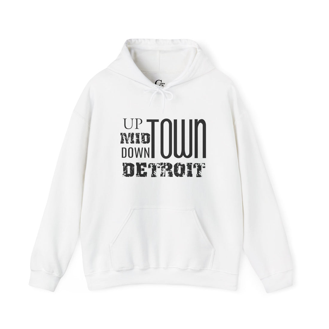 Up, Mid, Downtown Detroit Hoodie - Black Print - Tonyalicious Tees