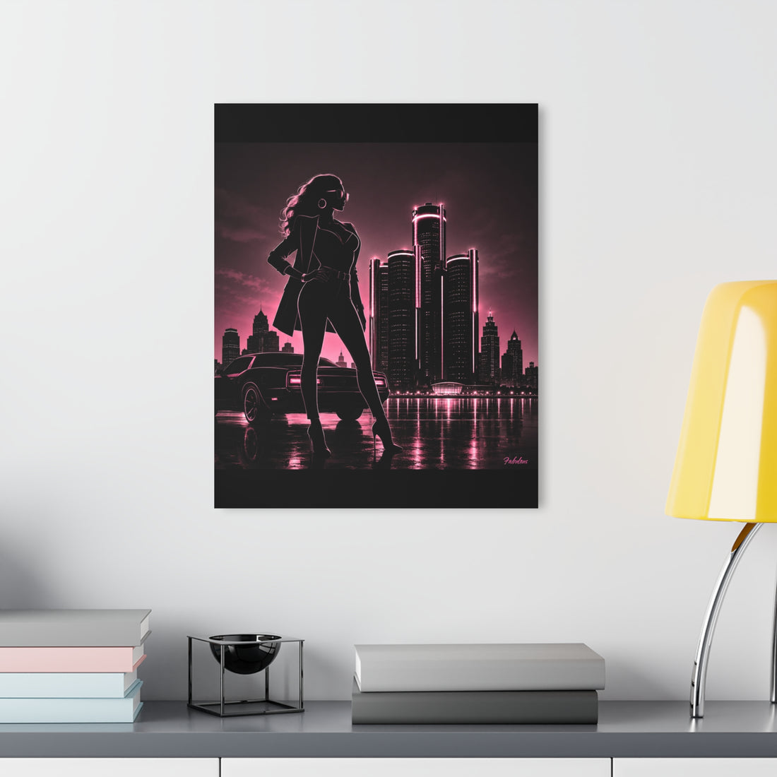 Detroit Fabulous Neon Nights Acrylic Art Series No. 1 - Motor City Muse