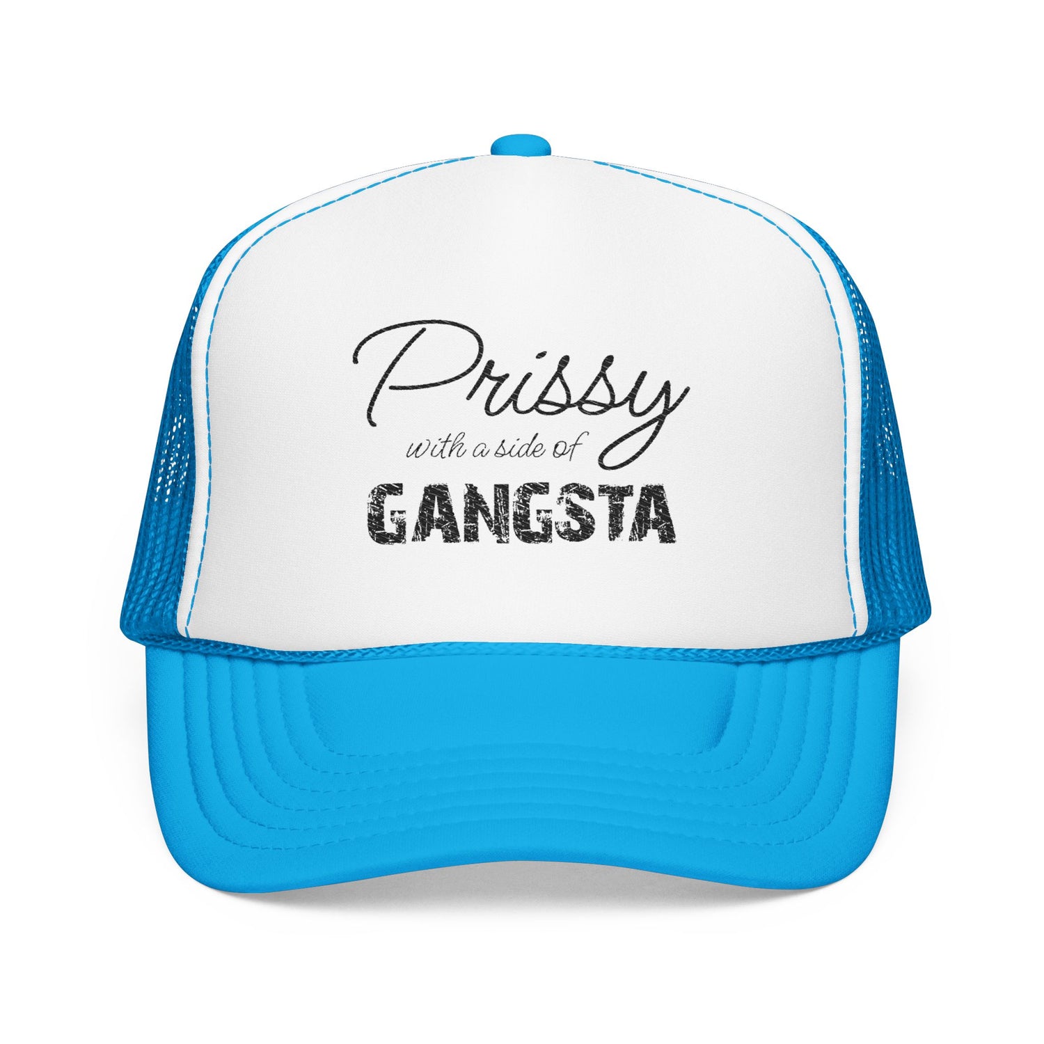 Prissy with a Side of Gangsta Mesh Cap -Black Print - Tonyalicious Tees