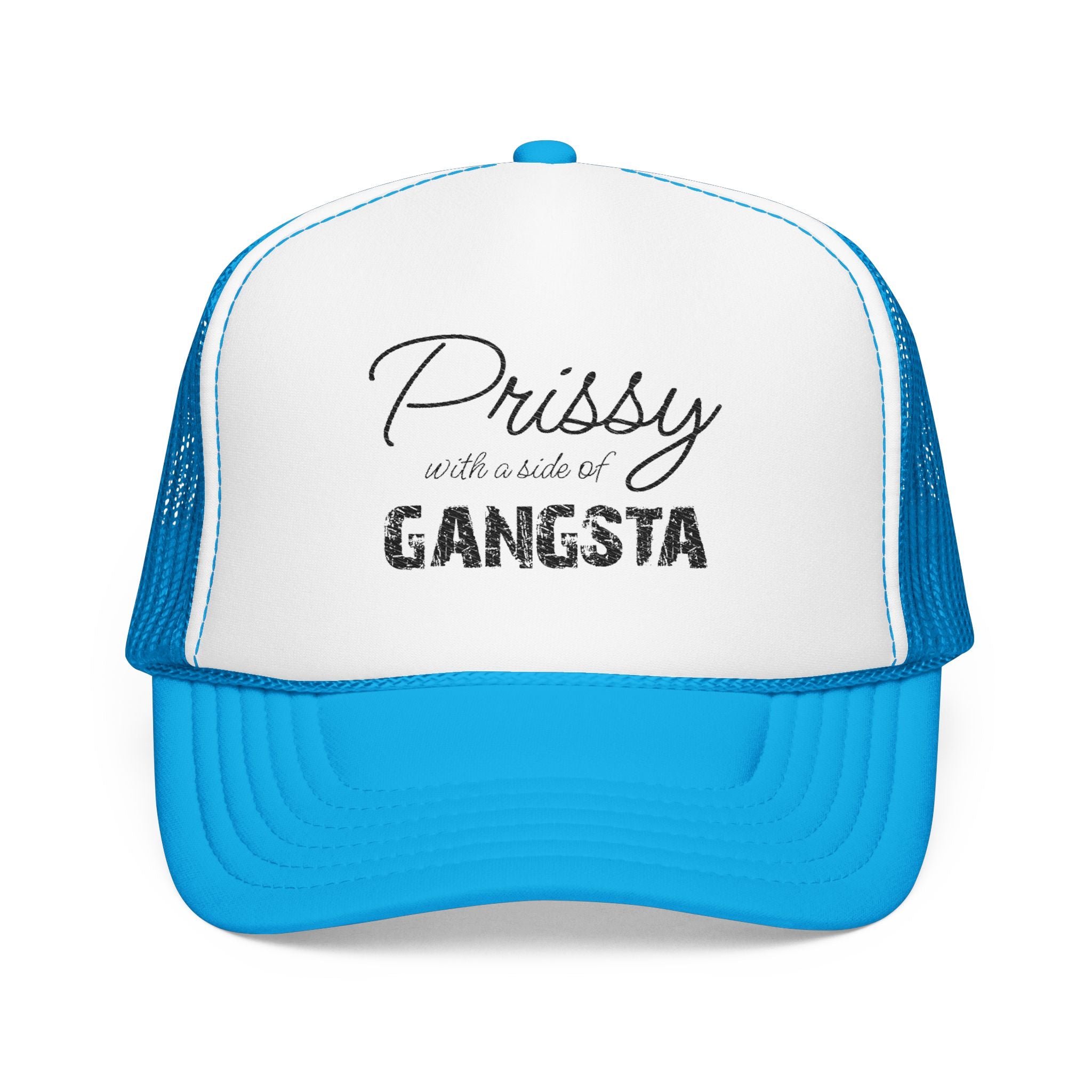 Prissy with a Side of Gangsta Mesh Cap -Black Print - Tonyalicious Tees