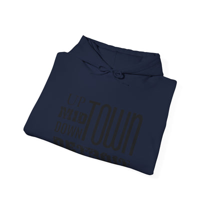 Up, Mid, Downtown Detroit Hoodie - Black Print - Tonyalicious Tees