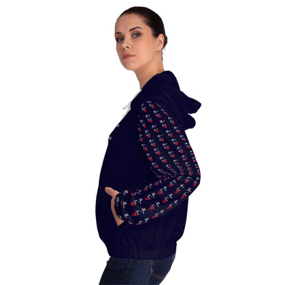 Bougy not Snobby Women’s Full-Zip Navy Hoodie - Tonyalicious Tees