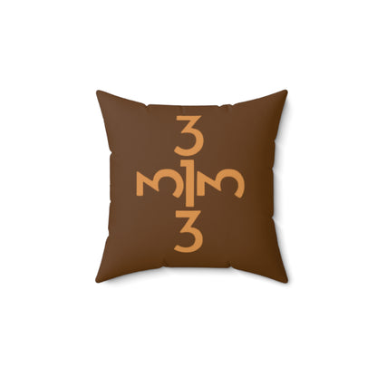 Twisted 313 Square Pillow — Brown