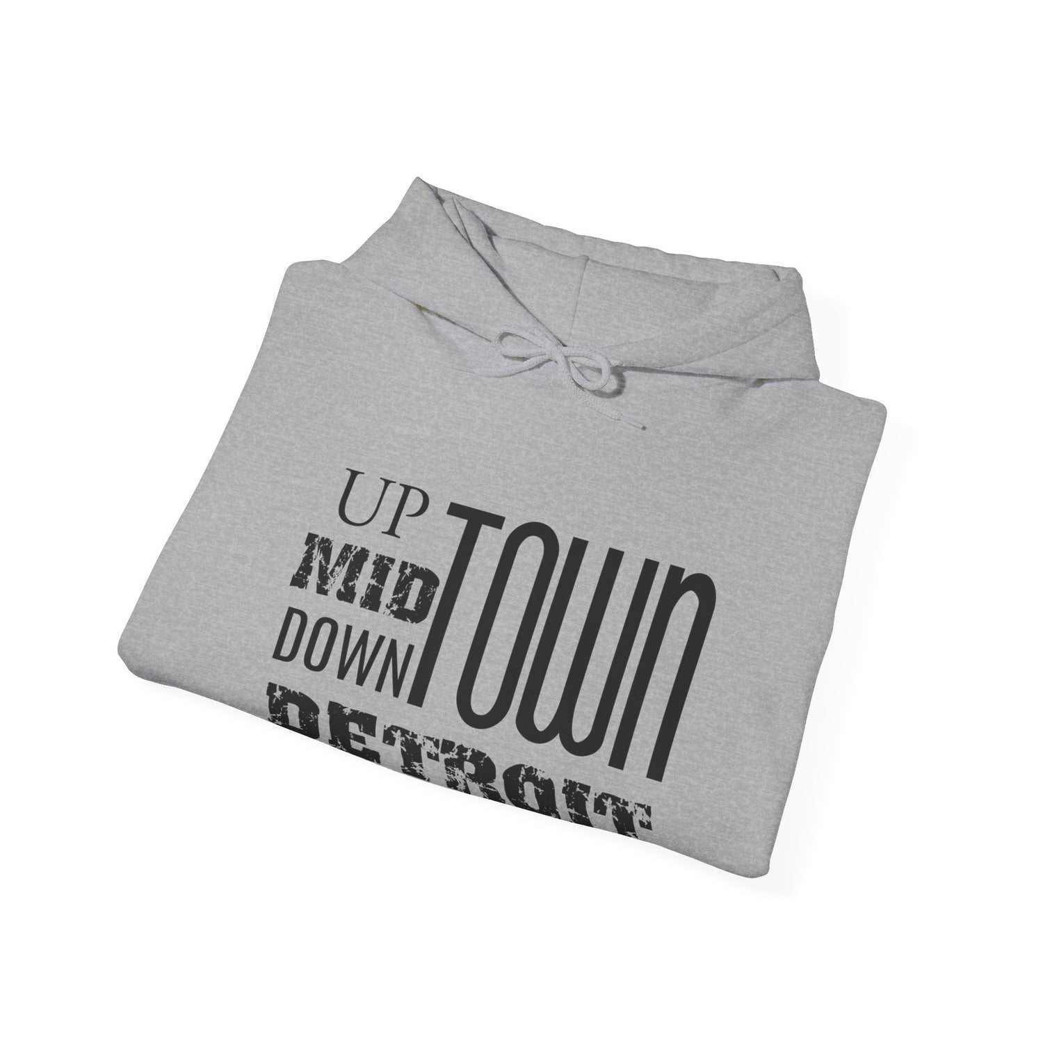 Up, Mid, Downtown Detroit Hoodie - Black Print