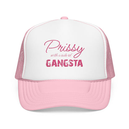 Prissy with a Side of Gangsta Mesh Cap - Pink Print - Tonyalicious Tees