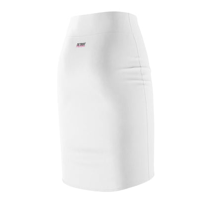 Detroit Fabulous White Mid Waist Pencil Skirt - Tonyalicious Tees