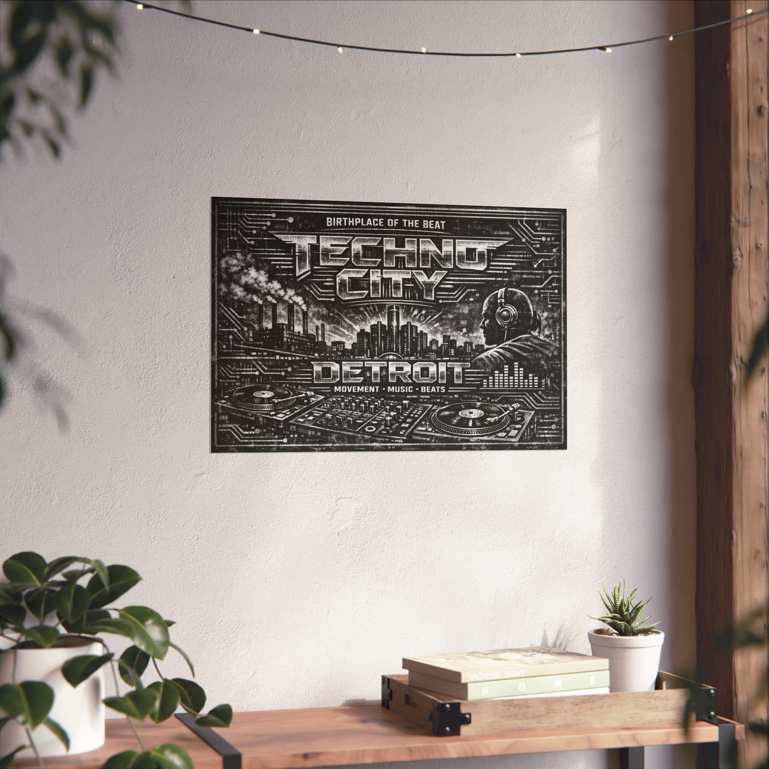 Techno City Detroit Vintage Fine Art Poster