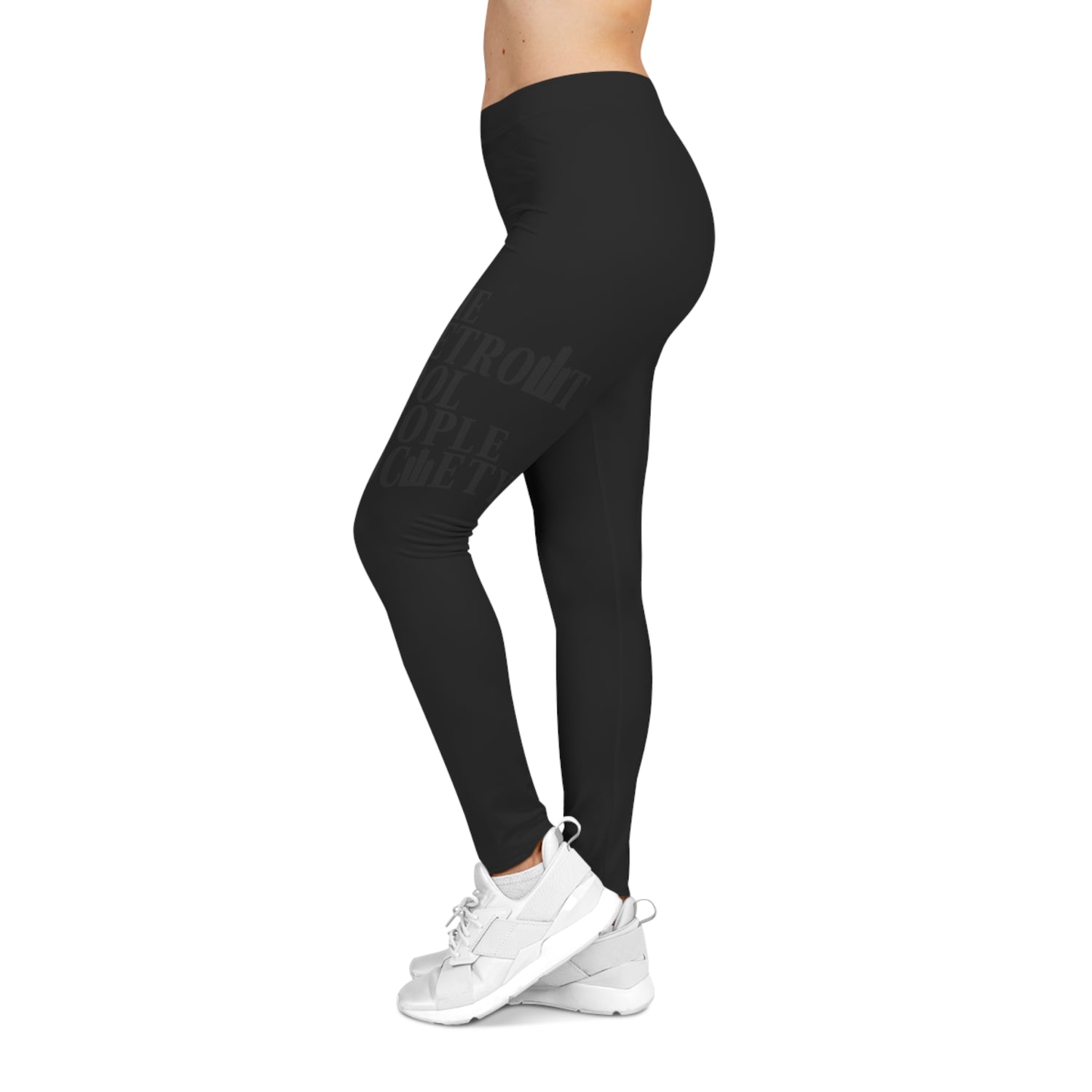 The Detroit Cool People Society Printed Leggings - Black - Tonyalicious Tees
