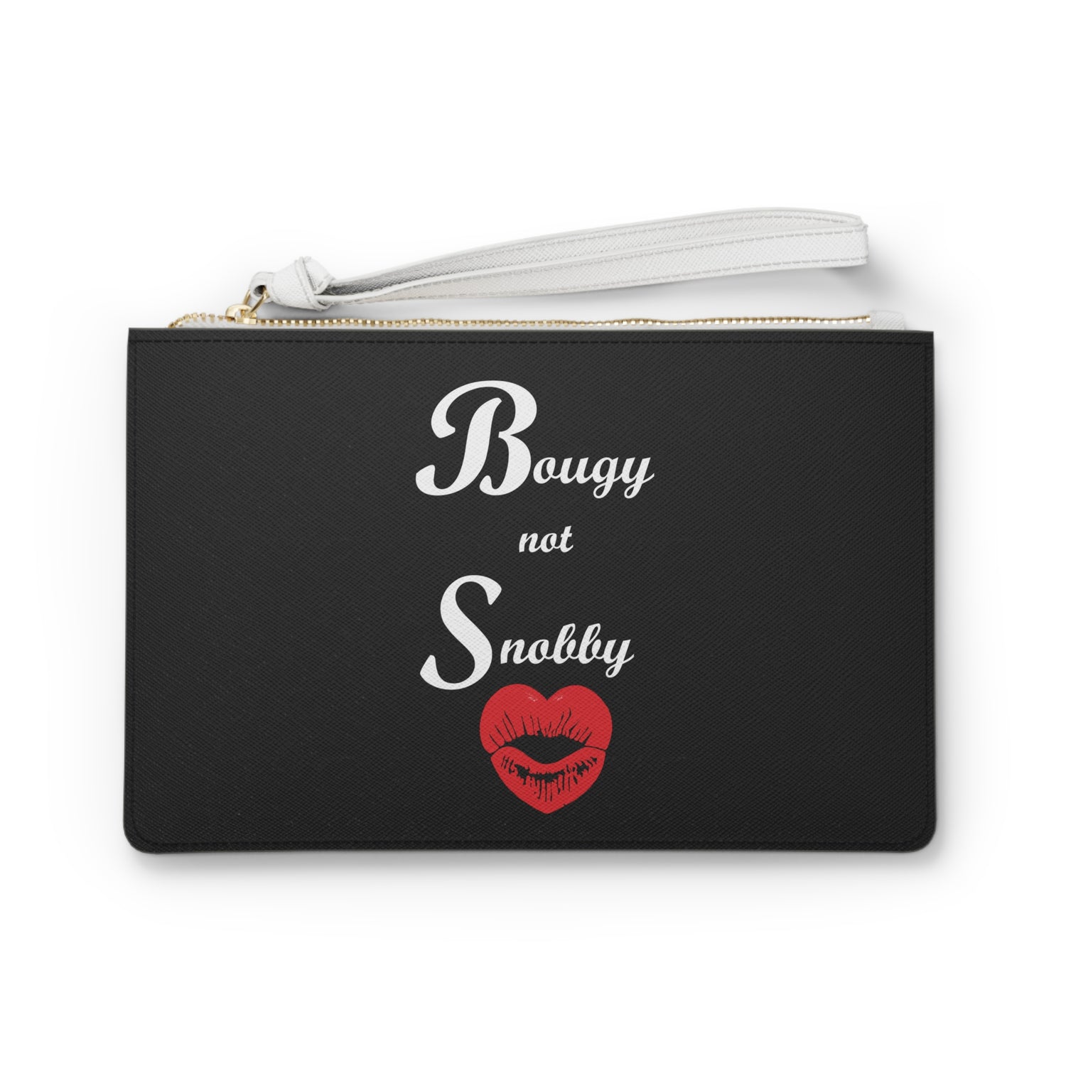 Bougy Not Snobby Black Clutch Bag Wristlet - Tonyalicious Tees