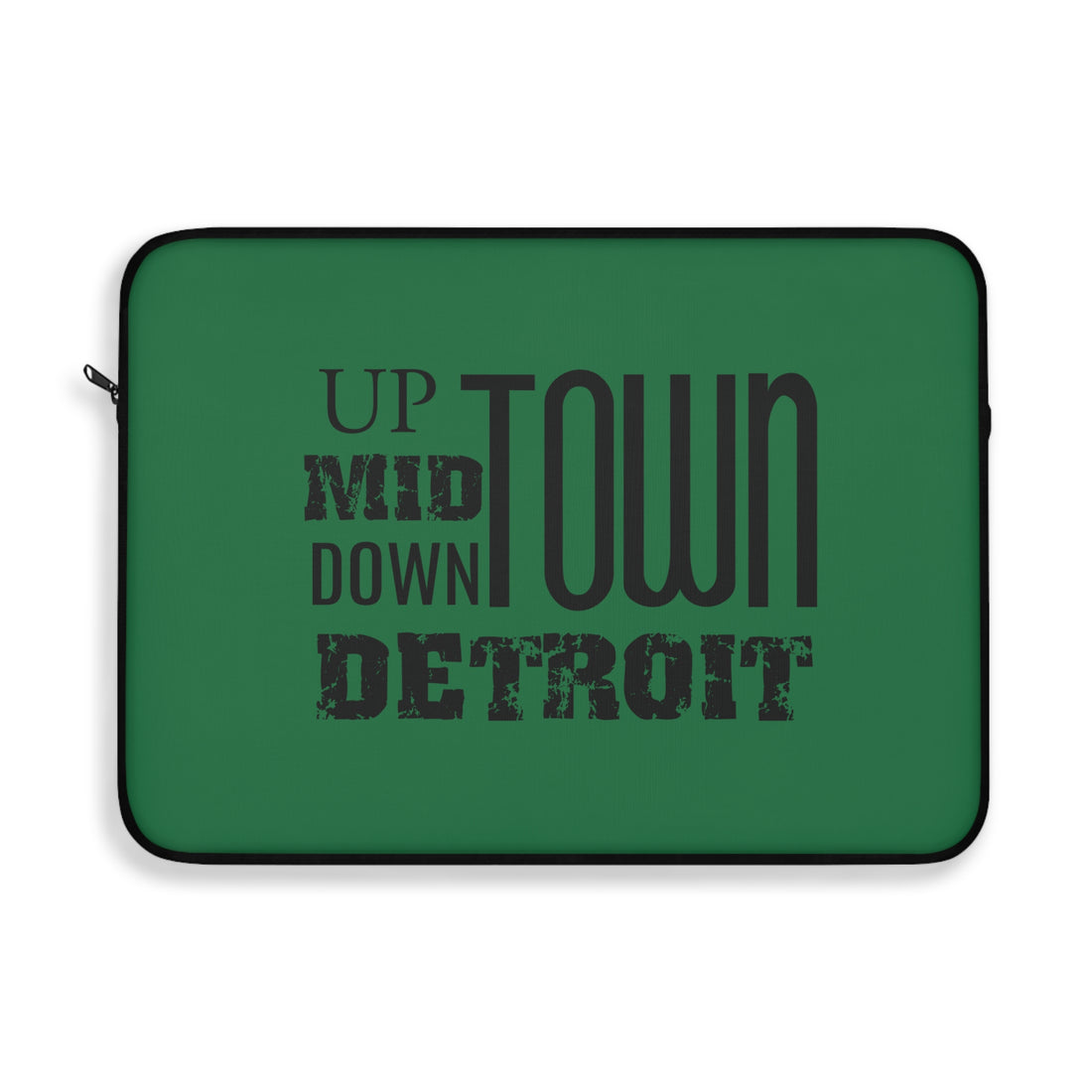 Up Mid Downtown Detroit Laptop Sleeve - Green - Tonyalicious Tees