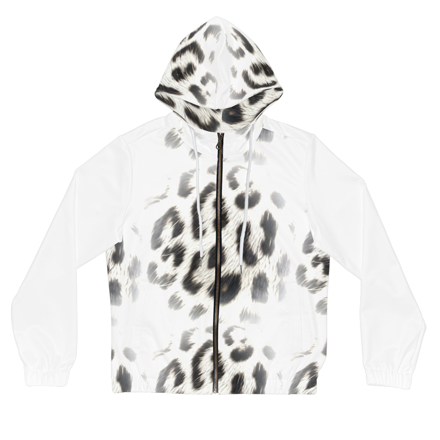 Snow Leopard Print Women’s Full-Zip Hoodie