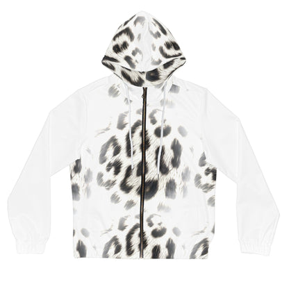 Snow Leopard Print Women’s Full-Zip Hoodie