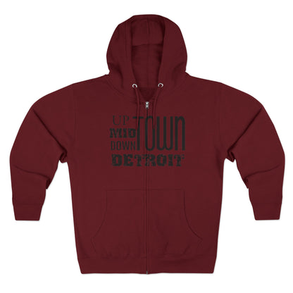 Up, Mid, Downtown Detroit Zip Up Hoodie