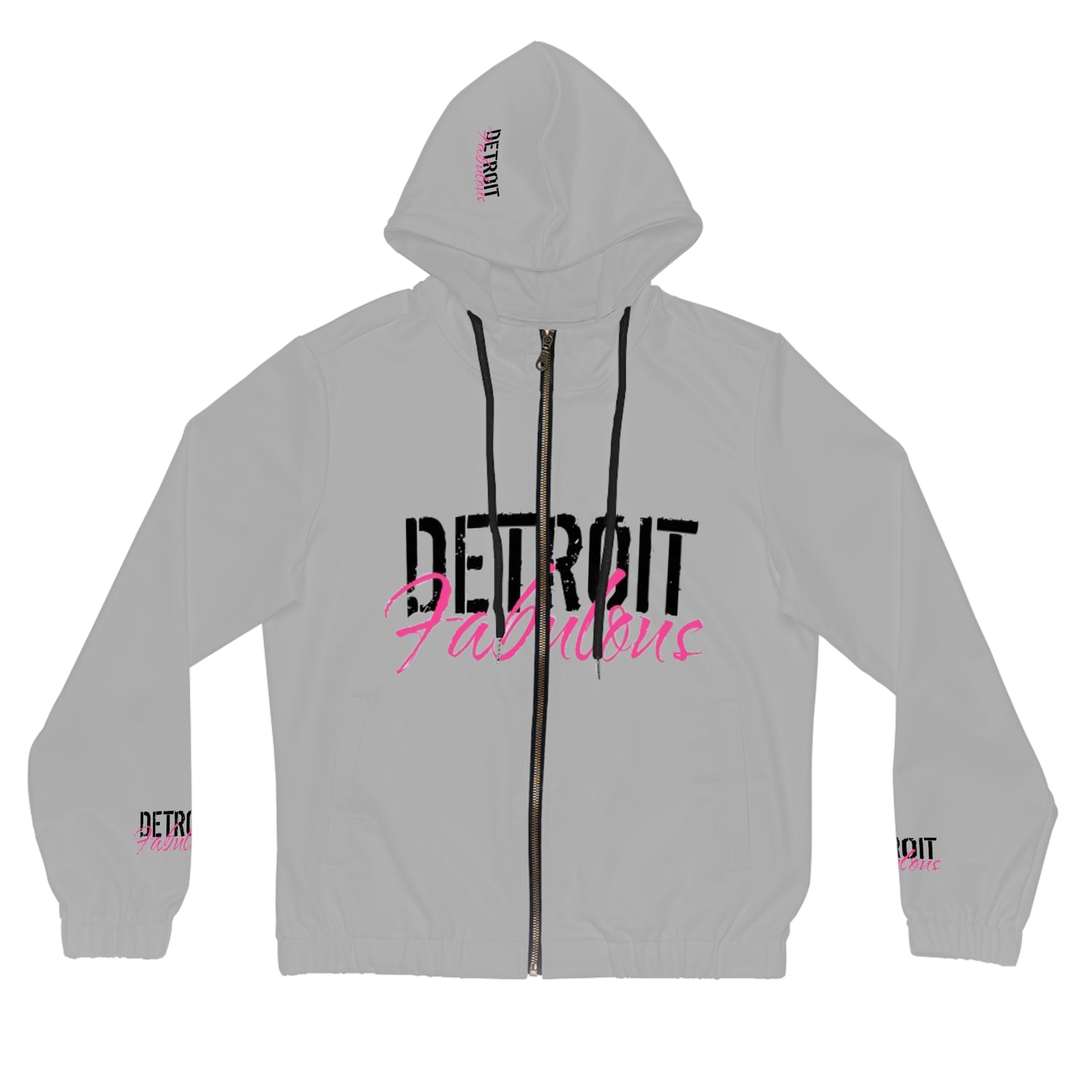 Detroit Fabulous Gray Lightweight Zip Hoodie - Tonyalicious Tees