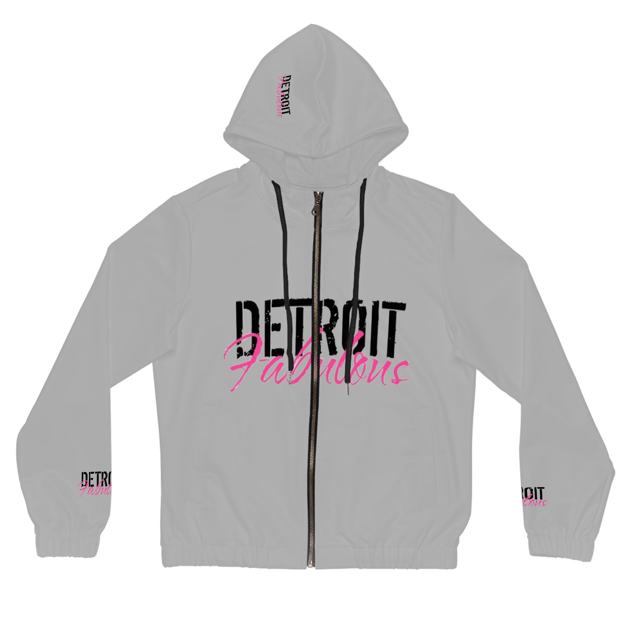 Detroit Fabulous Gray Lightweight Zip Hoodie - Tonyalicious Tees