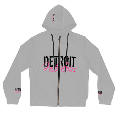 Detroit Fabulous Gray Lightweight Zip Hoodie - Tonyalicious Tees