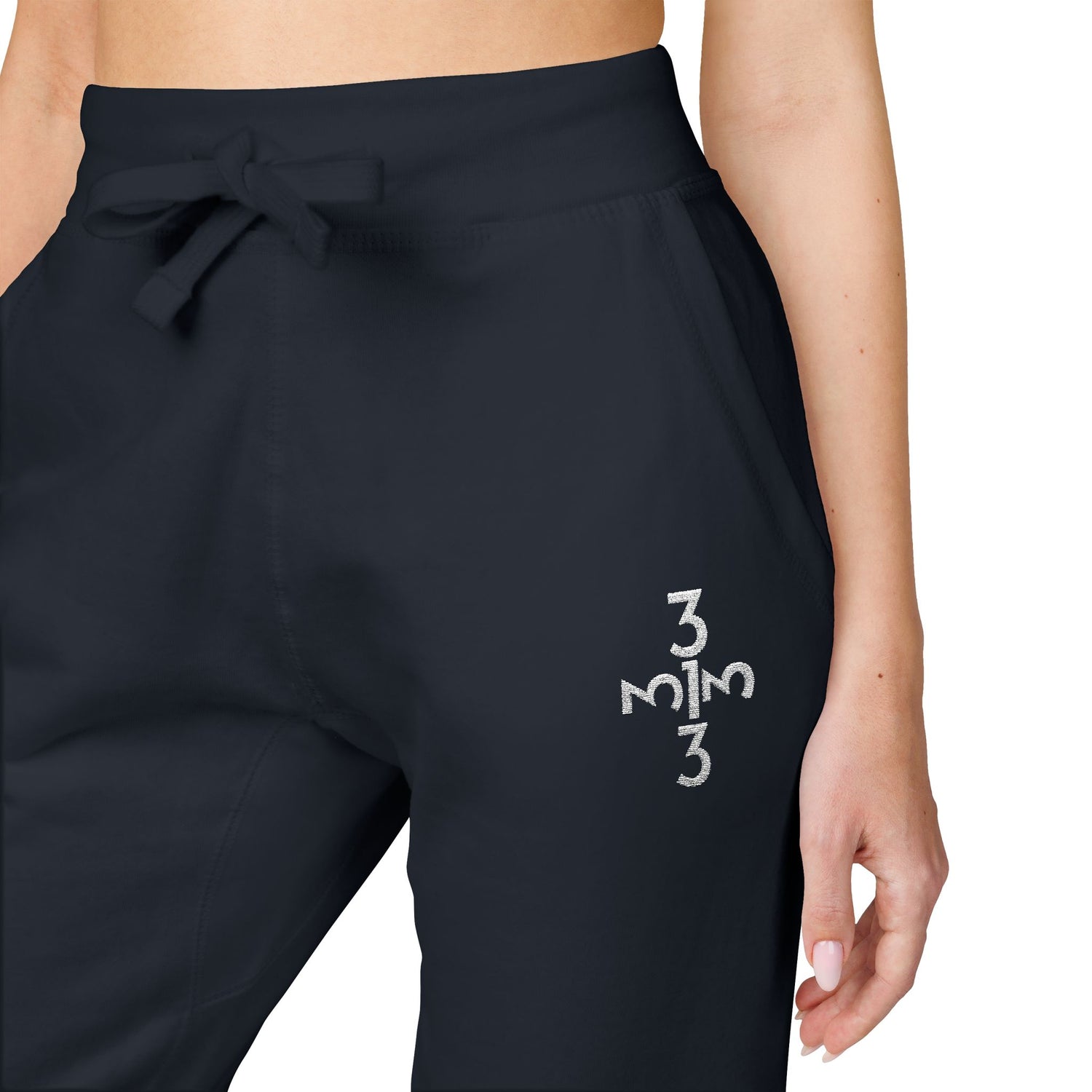 Twisted 313 Unisex Embroidered Joggers - White Print - Tonyalicious Tees