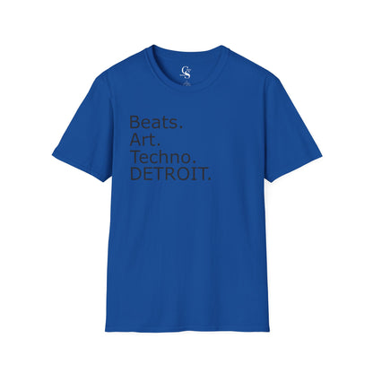 Beats. Art. Techno. Detroit Tee - Front and Back Print