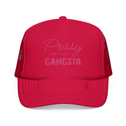 Prissy with a Side of Gangsta Mesh Cap - Pink Print - Tonyalicious Tees