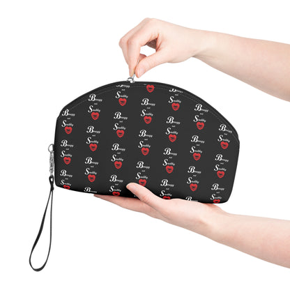 Bougy not Snobby Black Monogram Makeup Bag with Wristlet - Tonyalicious Tees