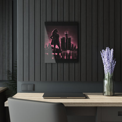 Detroit Fabulous Neon Nights Acrylic Art Series No. 3 - Motor City Muse
