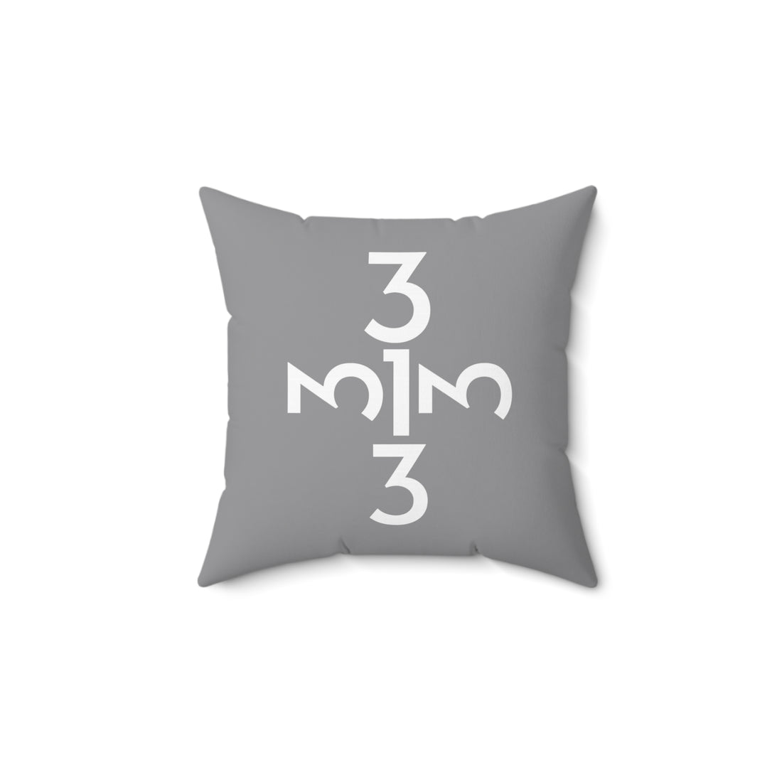 Twisted 313 Square Pillow — Gray