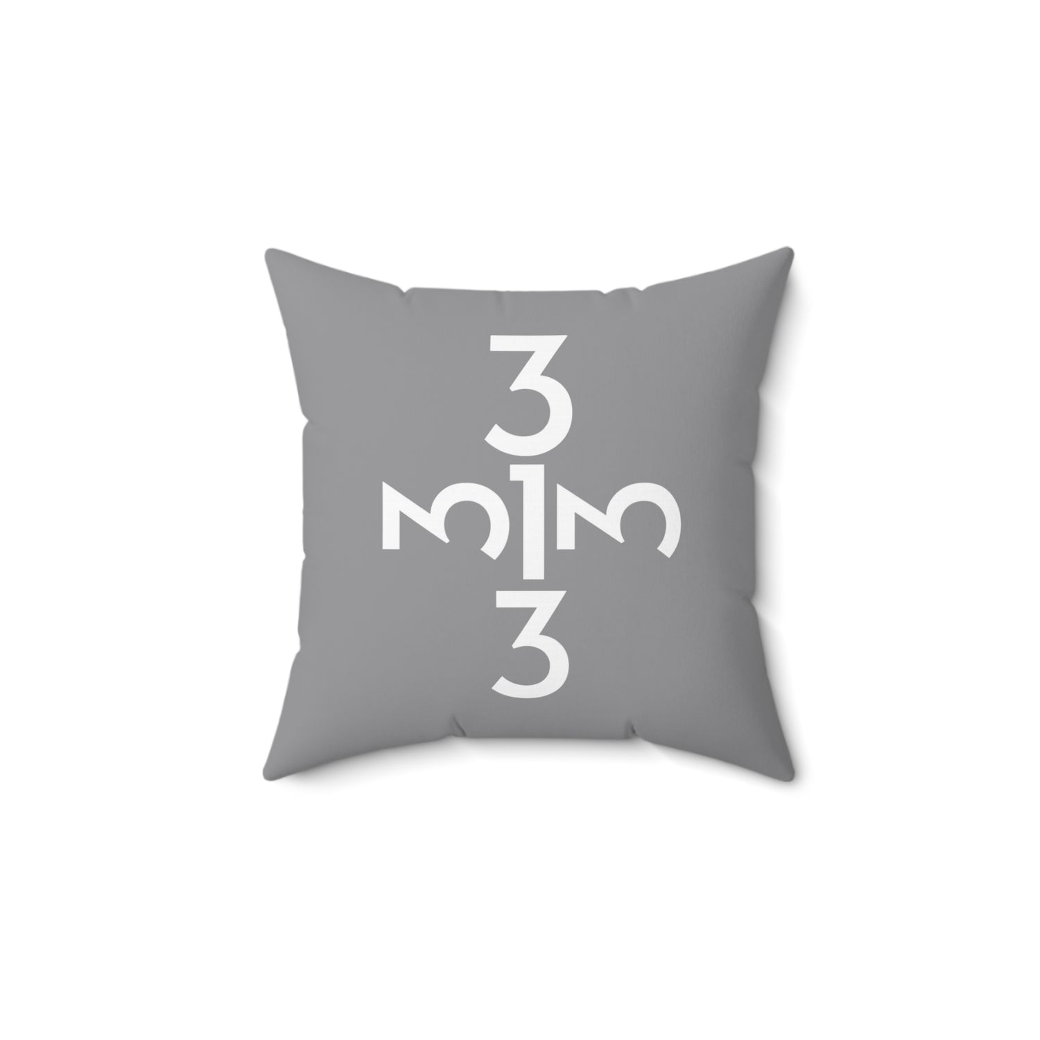 Twisted 313 Square Pillow — Gray