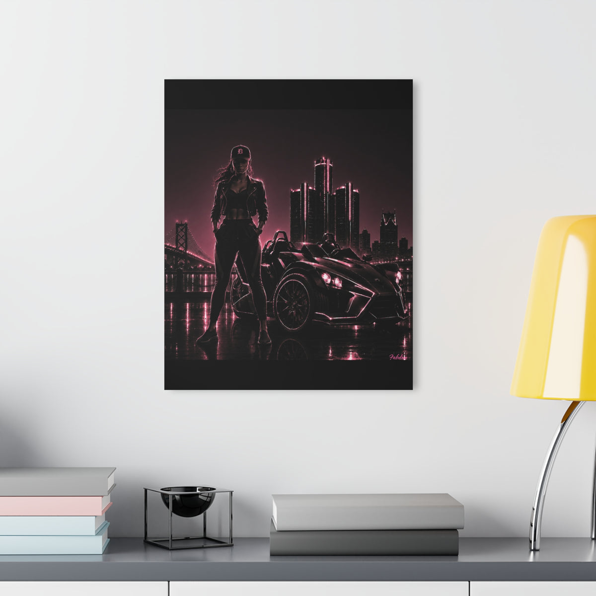 Detroit Fabulous Neon Nights Acrylic Art Series No. 3 - Three-Wheel Nights