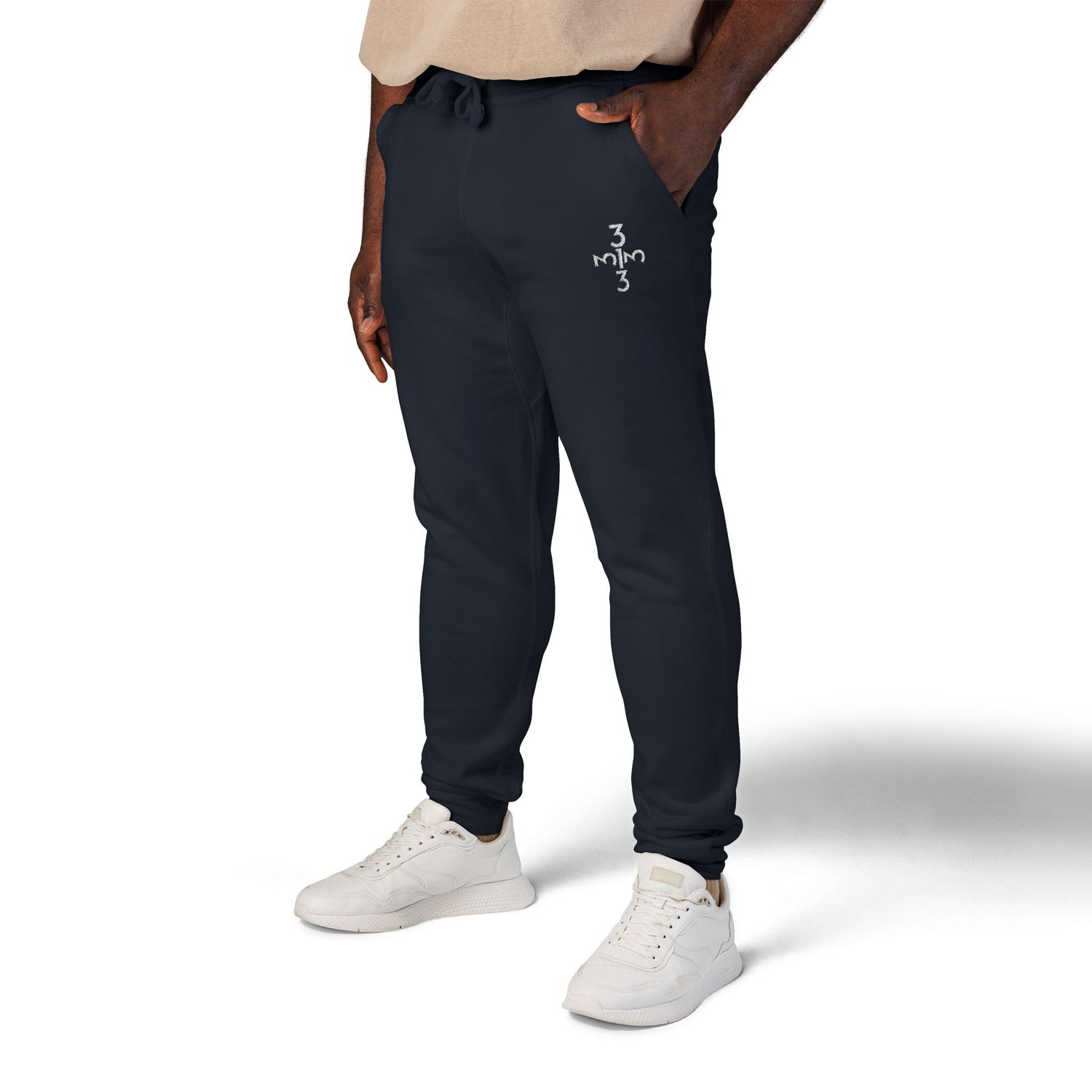 Twisted 313 Unisex Embroidered Joggers - White Print - Tonyalicious Tees