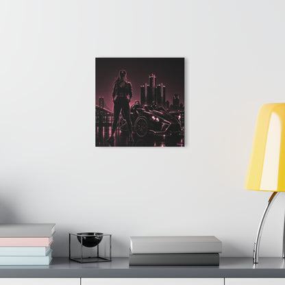 Detroit Fabulous Neon Nights Acrylic Art Series No. 3 - Three-Wheel Nights
