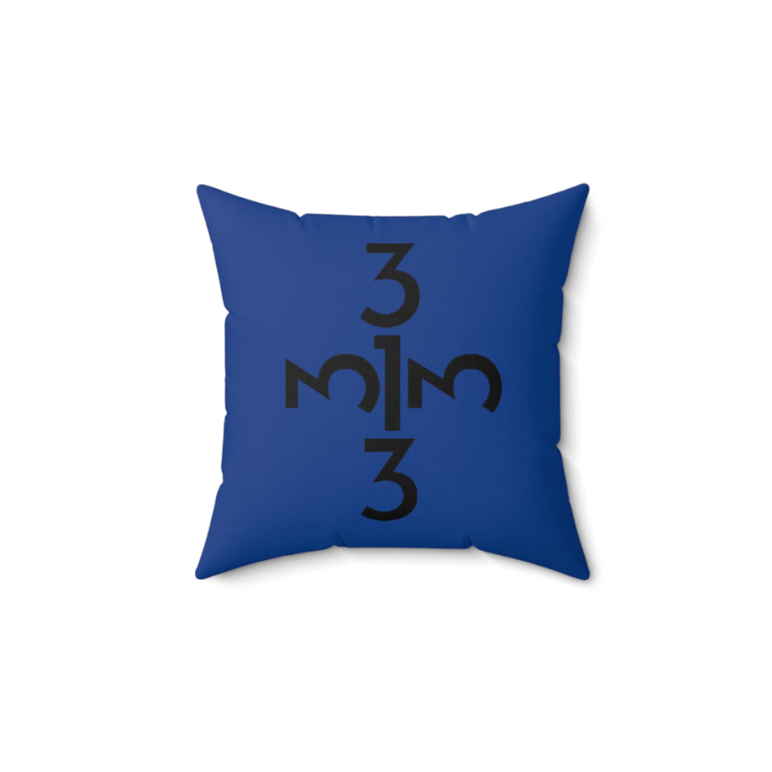 Twisted 313 Square Pillow — Blue