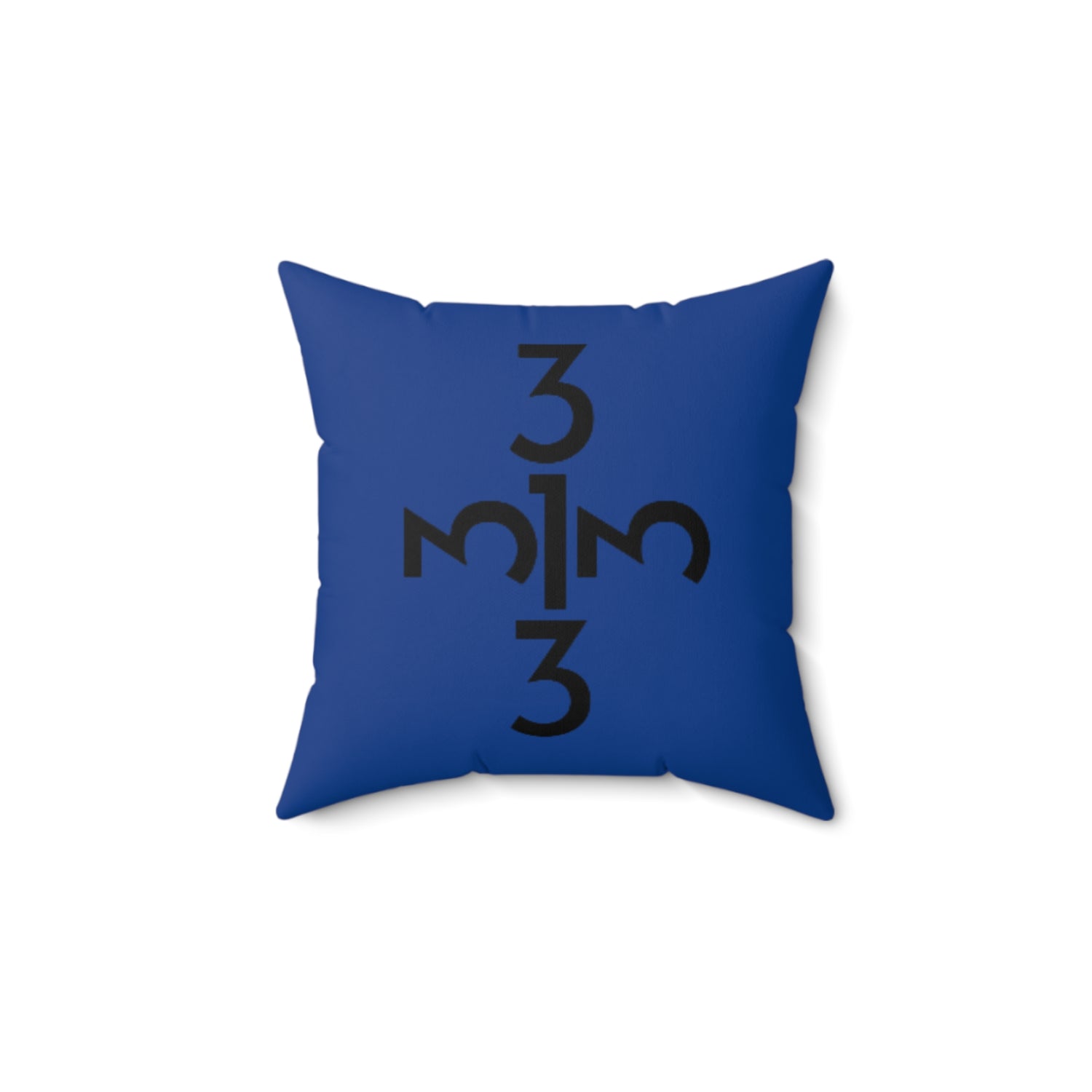 Twisted 313 Square Pillow — Blue