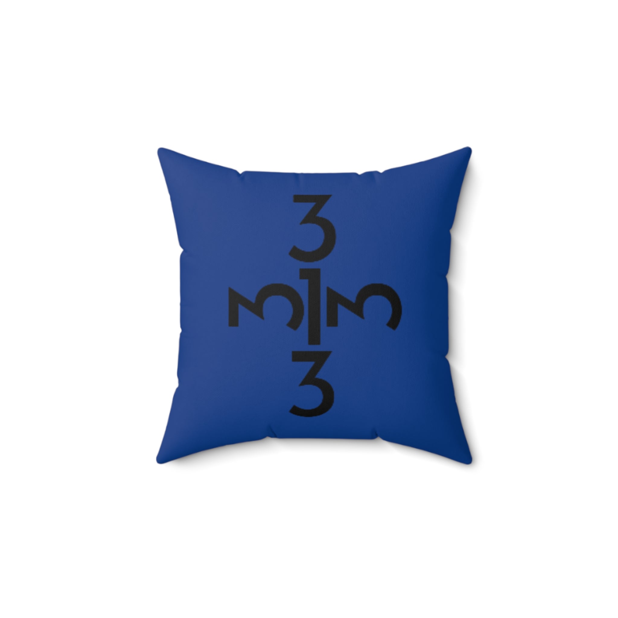 Twisted 313 Square Pillow — Blue