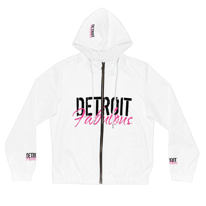 Detroit Fabulous White Lightweight Zip Hoodie - Tonyalicious Tees