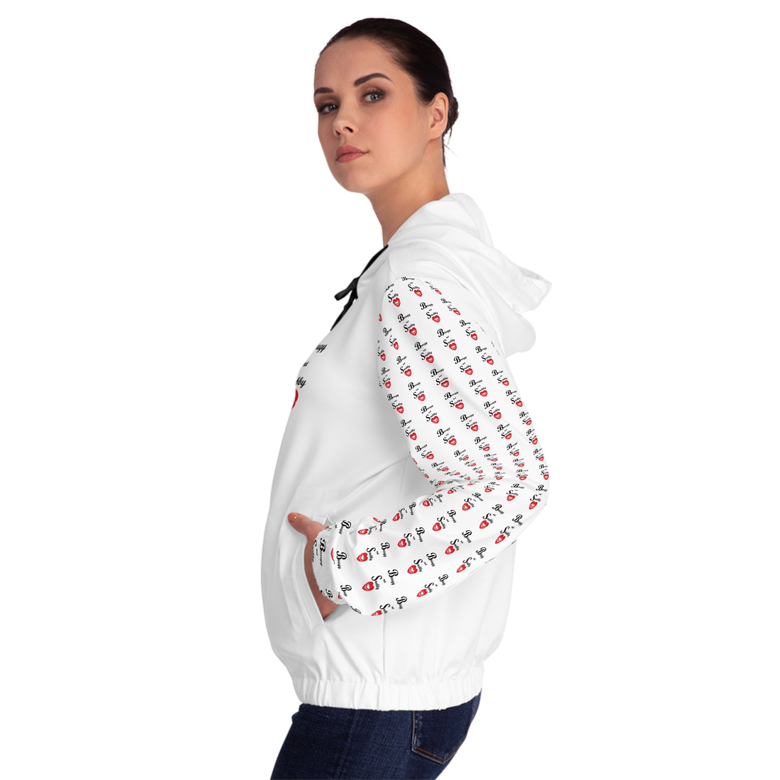 Bougy not Snobby Women’s Full-Zip White Hoodie - Tonyalicious Tees