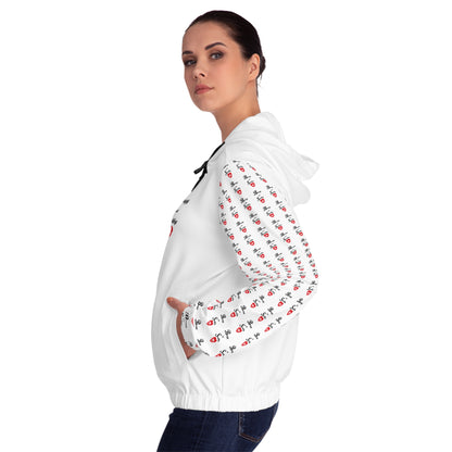 Bougy not Snobby Women’s Full-Zip White Hoodie - Tonyalicious Tees