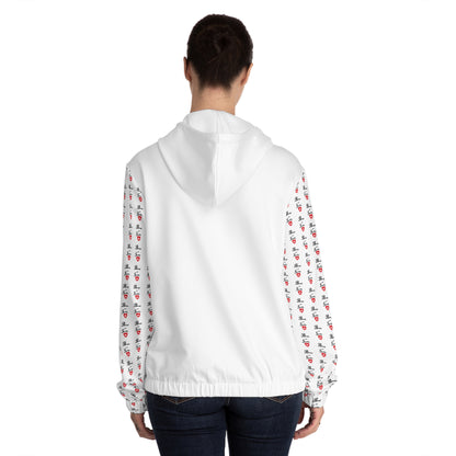 Bougy not Snobby Women’s Full-Zip White Hoodie - Tonyalicious Tees