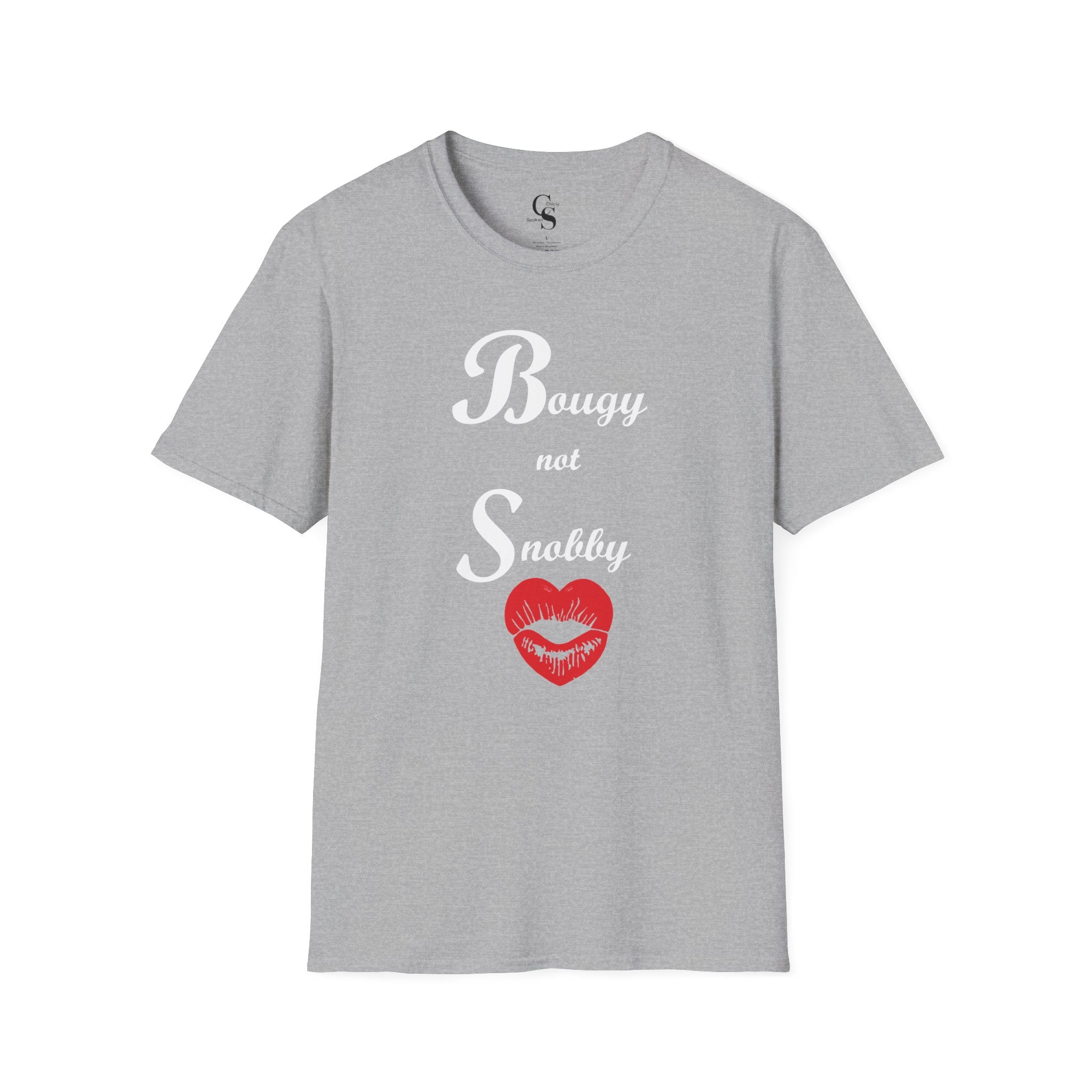 Bougy Not Snobby Tee - White Print - Tonyalicious Tees
