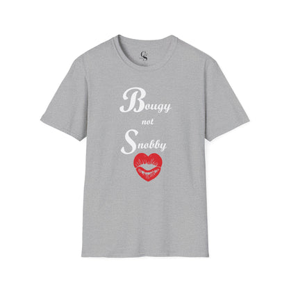 Bougy Not Snobby Tee - White Print - Tonyalicious Tees