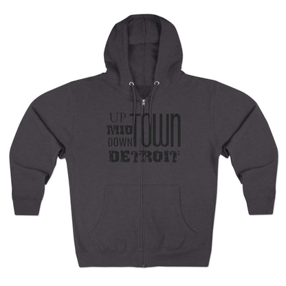 Up, Mid, Downtown Detroit Zip Up Hoodie