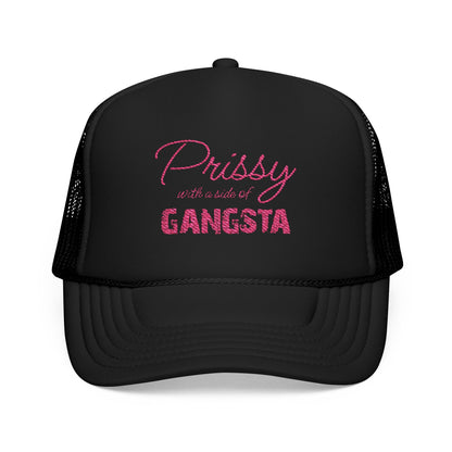 Prissy with a Side of Gangsta Mesh Cap - Pink Print - Tonyalicious Tees