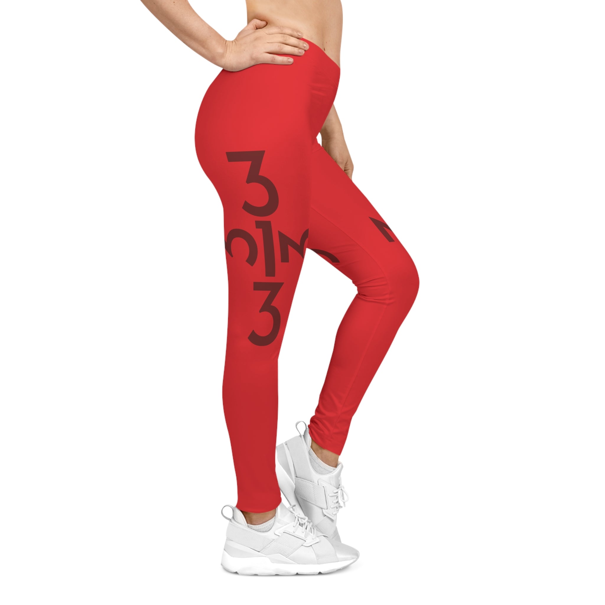 Twisted 313 Bold Red on Red Leggings - Tonyalicious Tees
