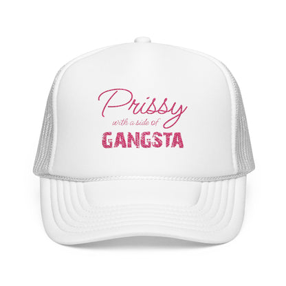 Prissy with a Side of Gangsta Mesh Cap - Pink Print - Tonyalicious Tees