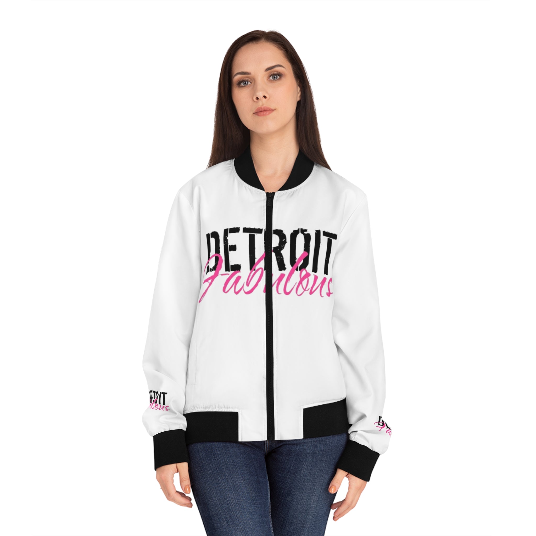 Detroit Fabulous White Bomber Jacket - Tonyalicious Tees