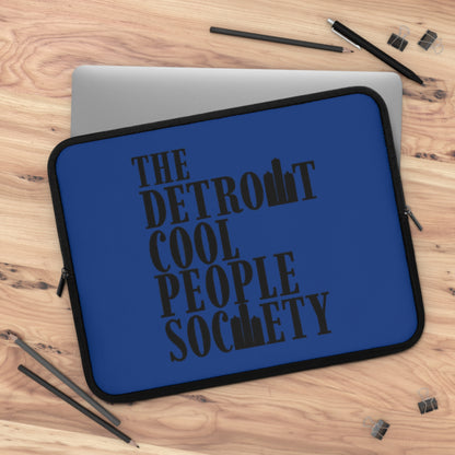 The Detroit Cool People Society Blue Laptop Sleeve
